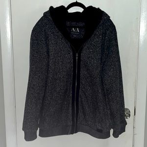 Armani exchange fur lined zip up.